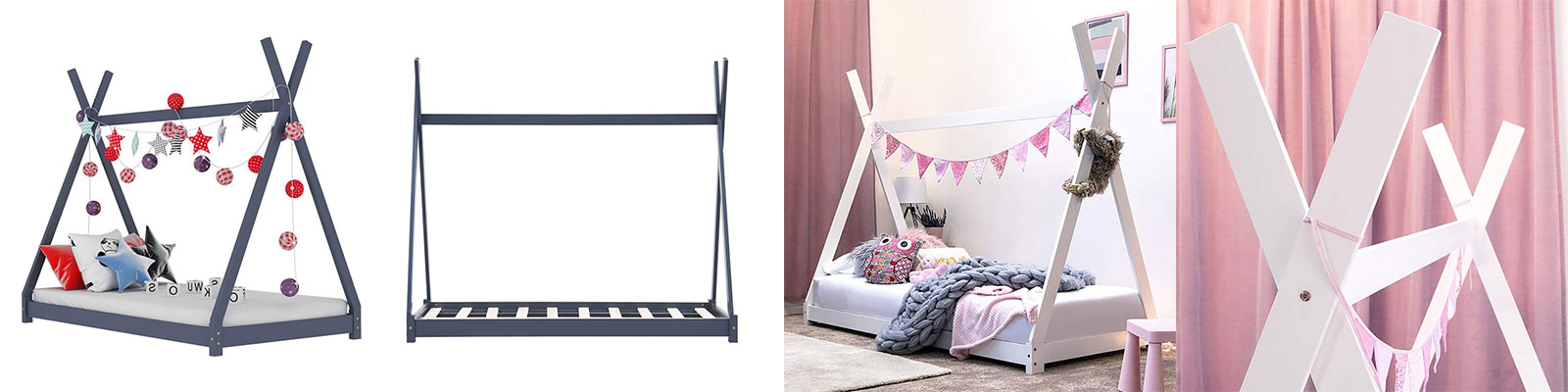 Eco-friendly Modern Kids Wood Teepee Bed