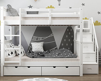 wood bunk bed