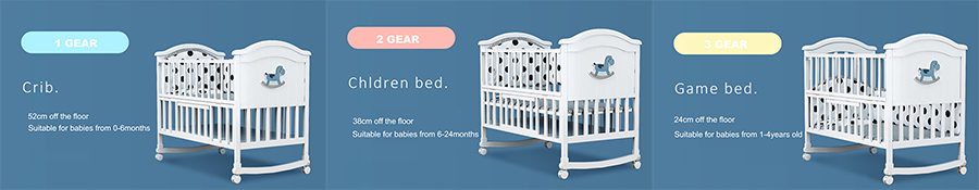 adjustable wooden crib
