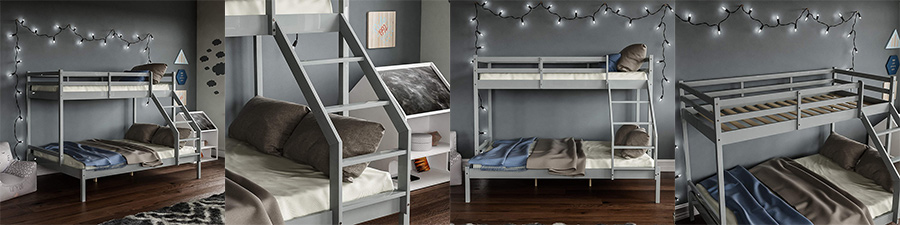 kids wood bunk bed