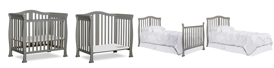 Sturdy 4 in 1 Convertible Mini Wooden Crib