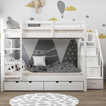 White wooden bunk bed manufacturer