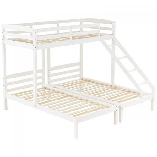 Full Over Twin Wood Triple Bunk Bed supplier