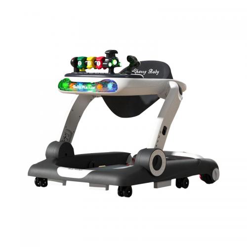 Adjustable Baby Walker With Train Toy Tray