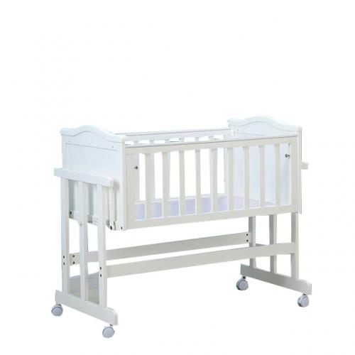 European Style White Solid Wood Crib