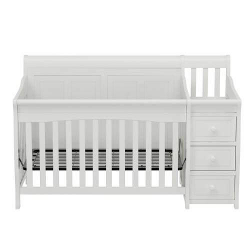 Painting Pine Wood Baby Crib for Newborns