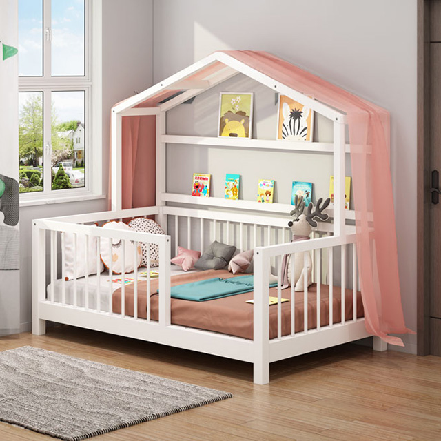 WBB698 Wholesale China Unique Kids Wooden House Bed